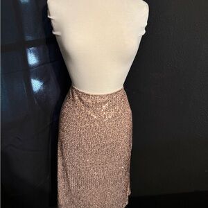 Time and Tru Rose Gold Sequin Pencil Skirt